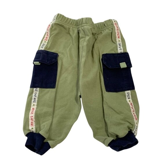 Childrens Apparel Boys Infant baby Size 3 6 months Pull On Green Blue Jogger Car - Picture 3 of 4